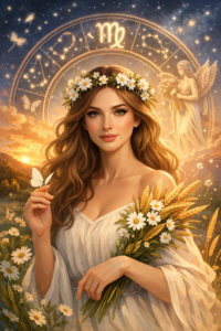 Die Jungfrau-Frau ist sets zur Stelle wenn man sie benötigt.